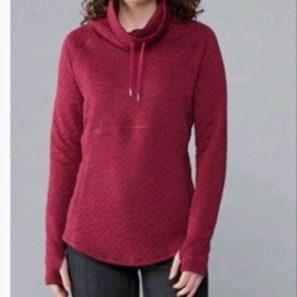 Marmot Annie Quilted Cowl Turtle Neck Maroon Pullover Sweatshirt Womens … - Picture 8 of 10